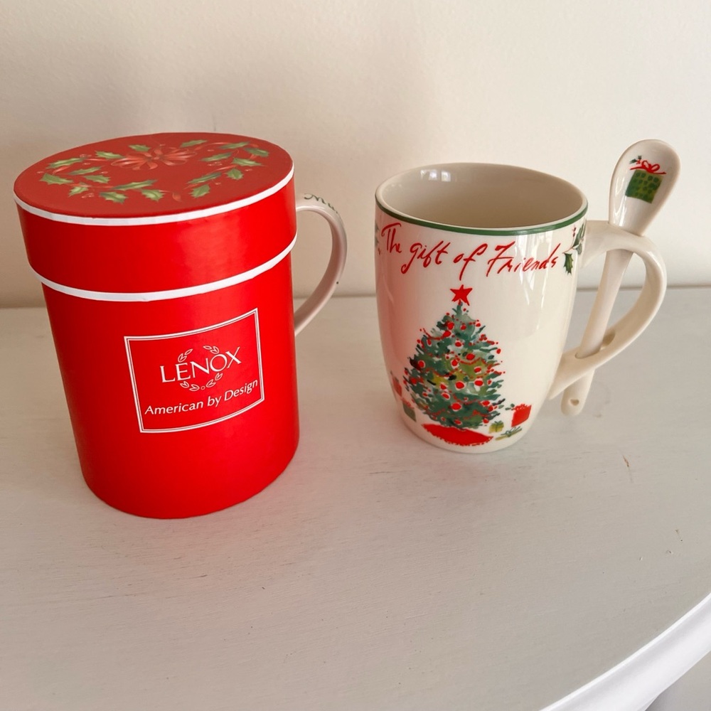 Lenox Holiday Porcelain Mugs Lot Of 2